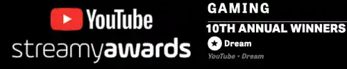 Dream winning Streamy awards for Gaming by Youtube poster