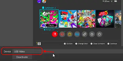 Option to select device in OBS