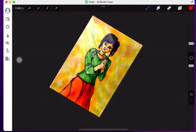 Drawing on procreate displayed on Airdroid app