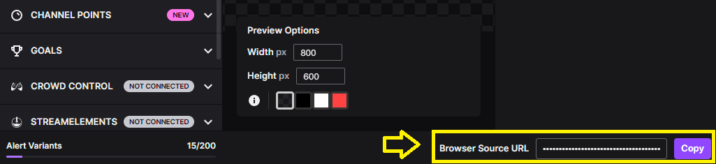 5.1-Browser-Source-URL-in-Twitch-Dashboard image showing where to find Browser Source URL